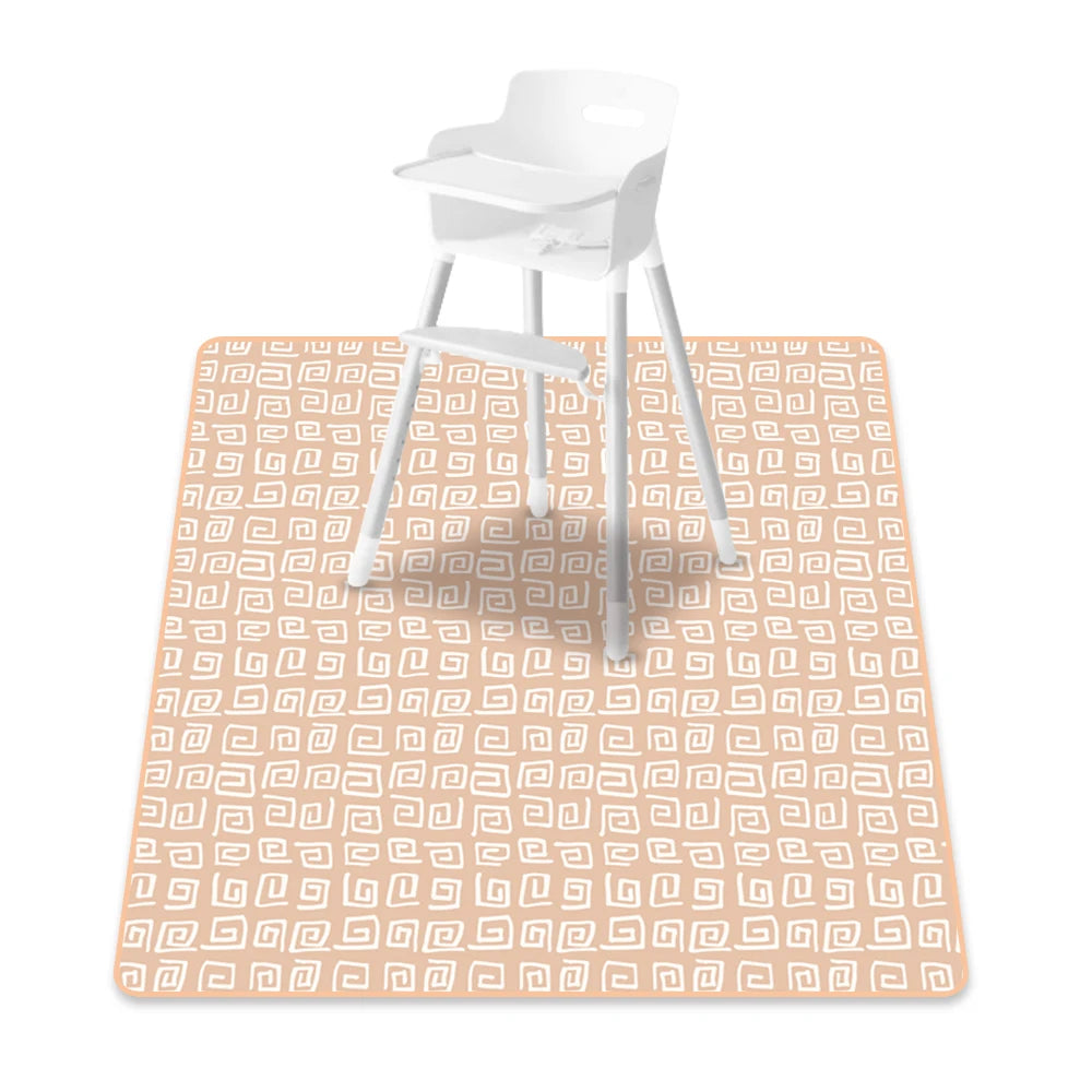 tapis imperméable moderne bleu clair motif lunes blanches 130cm 130cm réutilisable pratique