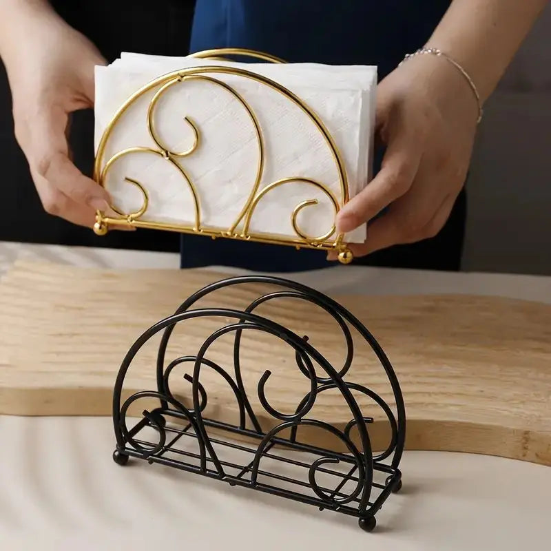porte serviettes moderne or noir géométrique contemporain minimaliste métal serviettes
