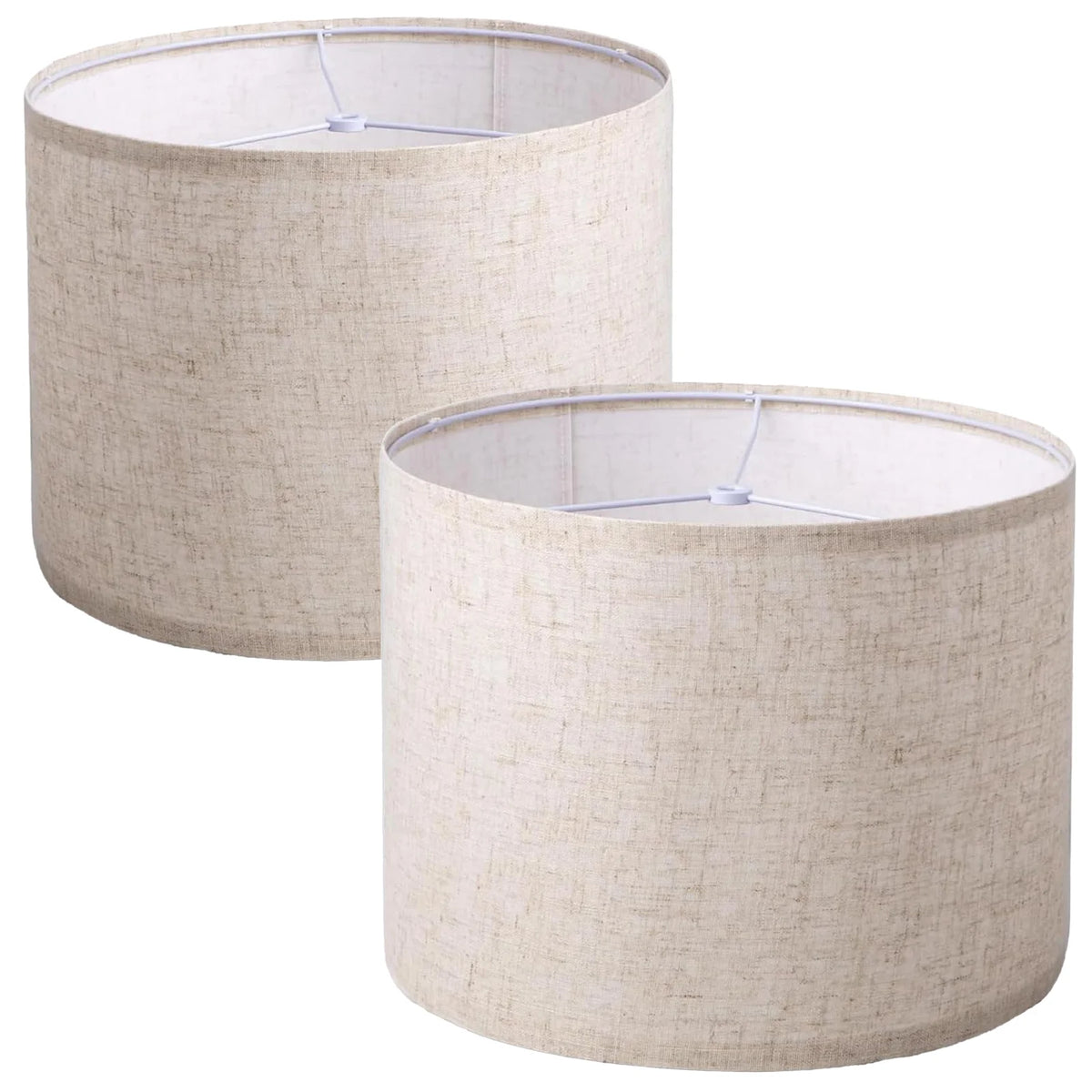 abat jour moderne toile lin beige clair opalescent 32.2cm 22.3cm