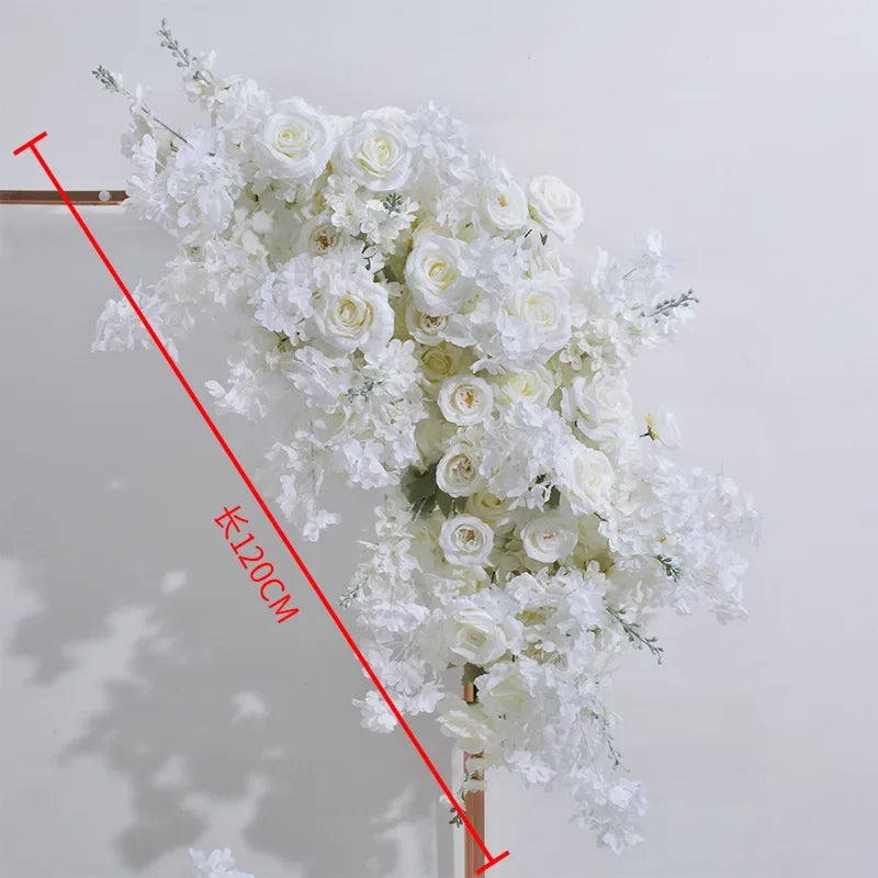 arche fleurs artificielles blanches décoration moderne mariage intérieur soie 120cm 60cm