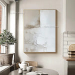 peinture l'huile abstraite contemporaine minimaliste beige blanc gris toile sans cadre