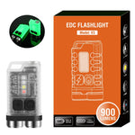 lampe poche rechargeable led porte cle usb type aimant étanche 900 lumens verte
