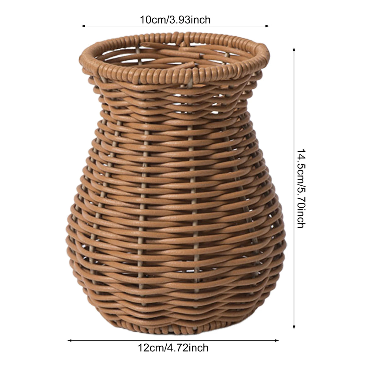 vase rotin tressé main beige clair décoration maison fleurs séchées traditionnel effet chic