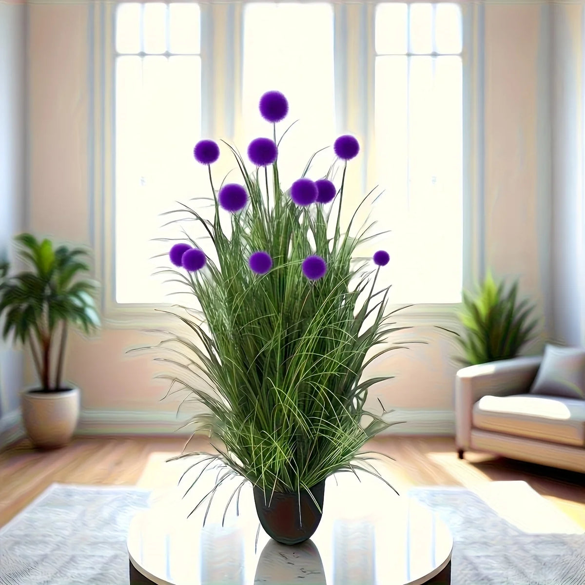 décoration intérieure extérieure plante artificielle pot violet moderne festives exposition
