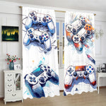 rideau moderne blanc manettes jeu opacité 100% polyester panneaux intégrée graphique chambre salon