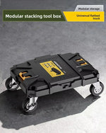 boîte outils modulaire pratique robuste vert olive mat poignées roulettes compartiments divisibles