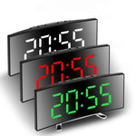 horloge électronique moderne alarme digitale table calendrier luminoire LED noir rouge vert