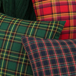 décoration intérieure coussin carreaux écossais vert rouge blanc traditionnels 45x45cm farmhouse