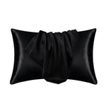 protège oreiller satin violet rose noir champagne moderne doux lit coton polyester