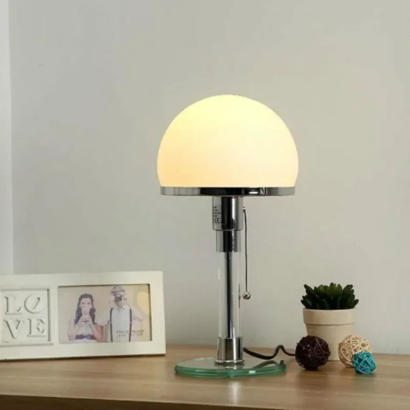 lampe table moderne blanc chrome lumière led transparente câble interrupteur eu