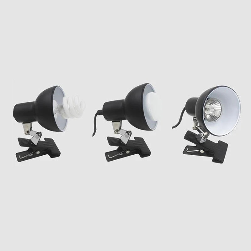 lampe chauffante abatjour sécuritaire dôme métallique clip fixation noir blanc industrielle minimaliste