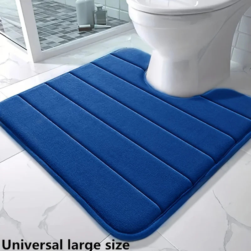tapis sol gris rayures horizontales moderne antidérapant absorbant mousse mémoire forme