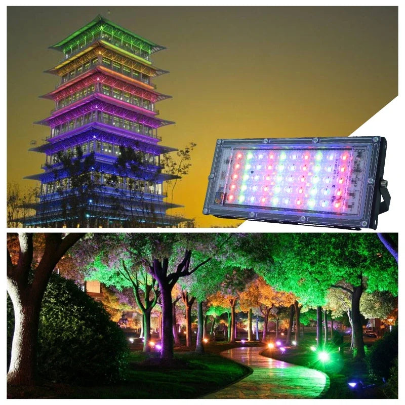 projecteur led noir moderne ip65 étanche télécommande flux lumineux élevé ac220v fixations certifié rohs