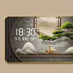 Horloge murale numérique grise avec affichage température