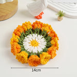placemat motif floral roses blanches rouges vert artisanal table décoration