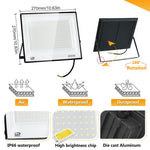 projecteur led ip66 étanche 20w 30w 50w 100w extérieur blanc noir moderne