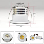 Spot LED moderne 3W 270lm dimmable noir blanc adaptateur câbles 29 30mm