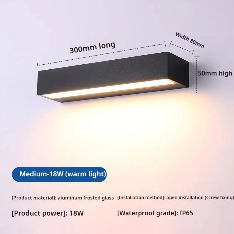 lampe murale moderne led noir étanche ip65 mur extérieur neutral warm white light