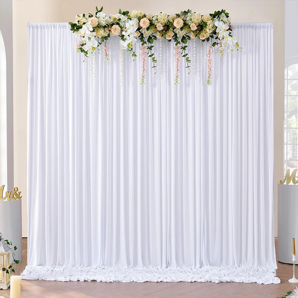 rideau polyester uni beige vert blanc moderne poignées extérieure opaque 5x8FT