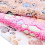couverture douce animaux compagnie imprimé pattes animaux beige rose blanc confortable tamaño