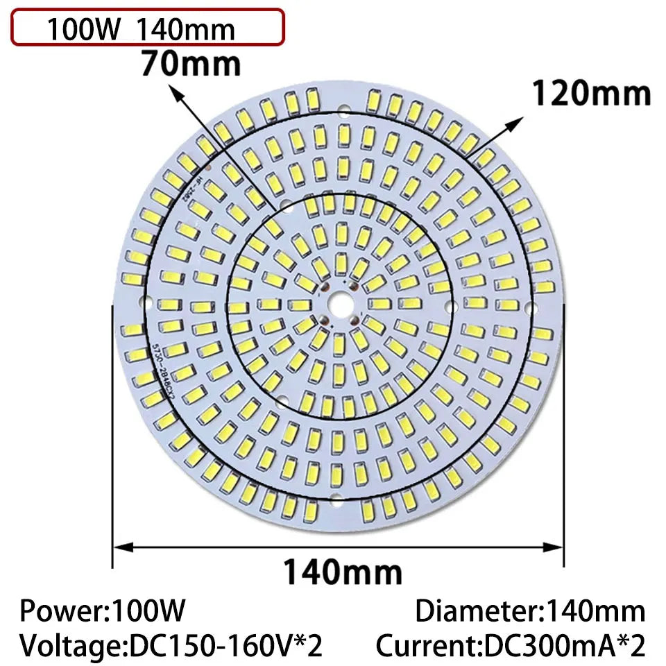 plaque led moderne 50w 70w 100w blanc diodes smd5730 pcb driver aluminium
