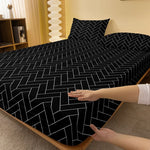 drap plat rayures diagonales noir blanc moderne taille diverses chambre coucher maison