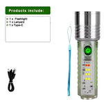 lampe torche led rechargeable projecteur haute puissance résistant chocs argent vert noir