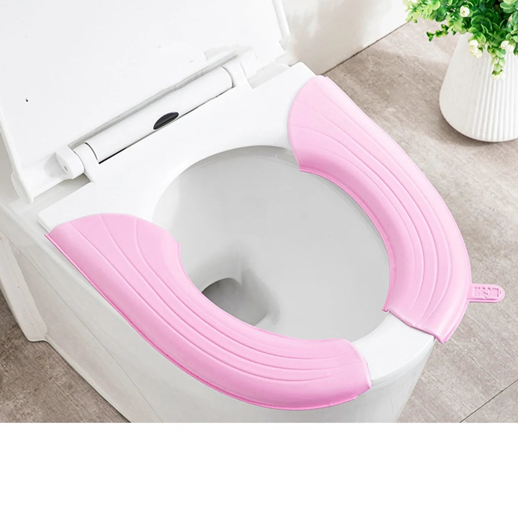 siège toilette pliable tapis lavable coussin doux moderne vert clair rayures horizontales clips salle