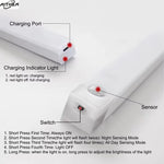 lampe mouvement pir rechargeable usb blanc moderne minimaliste adhésif indicateur charge capteur commutateur 10cm
