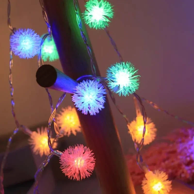 guirlande lumineuse led blanc boules pompon moderne 10 led 3m 20 led 6mDecoration Noël