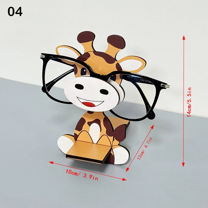 porte lunettes forme animaux pingouin singe bois créatif fonctionnel adhésif