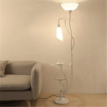 lampe sol moderne tablette motif floral blanc noir décointérieur