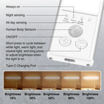 lampe led rechargeable détecteur mouvement 20cm 30cm 40cm 50cm blanc moderne adhésif interrupteur tactile