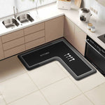 tapis cuisine noir gris points absorbant antidérapant polyester moderne salle bain chambre porte