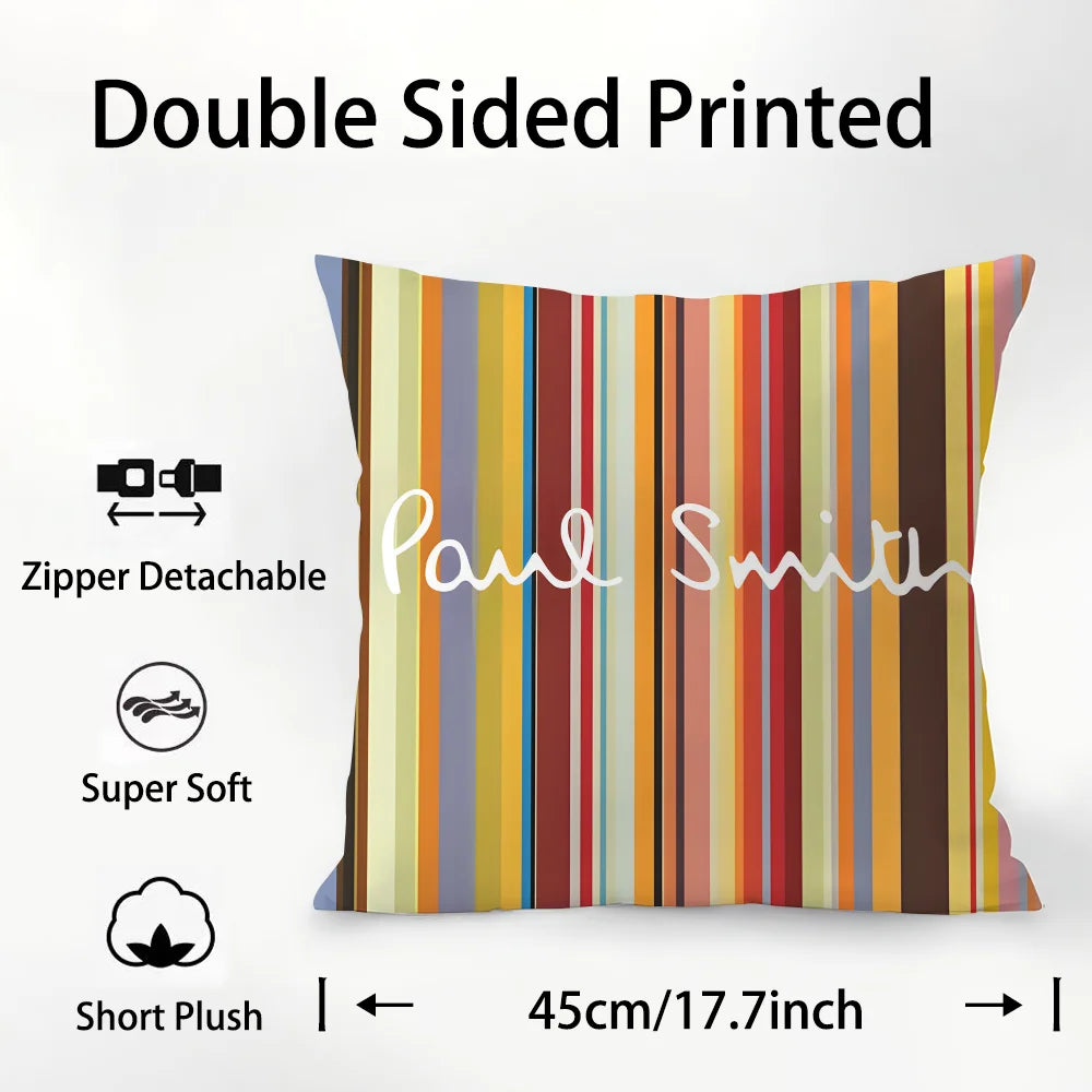 housse coussin multicolore rayures horizontales contemporain non toxique polyester fixations