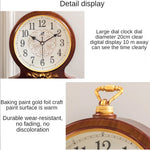 horloge table bois marron vintage aiguille quartz circulaire simple