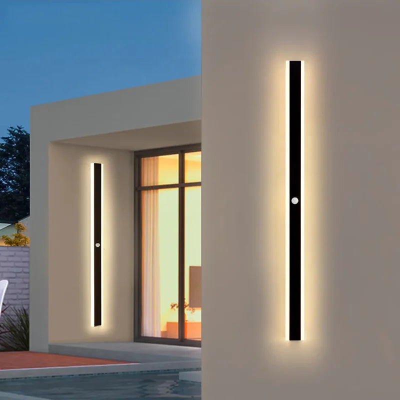 lampe murale led moderne noire 30cm 60cm 80cm 100cm 120cm 150cm ip65