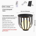 lampe solaire extérieure moderne noire rayures verticales support plante décorative