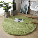 tapis rond uni fourré moderne blanc vert marron beige antidérapant intérieur salon chambrehôtel