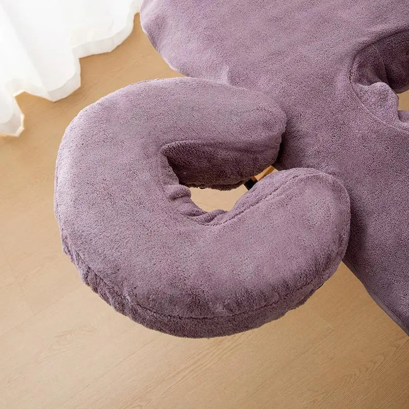 coussin voyage bleu gris velours doux confortable ergonomique