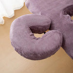 coussin voyage bleu gris velours doux confortable ergonomique