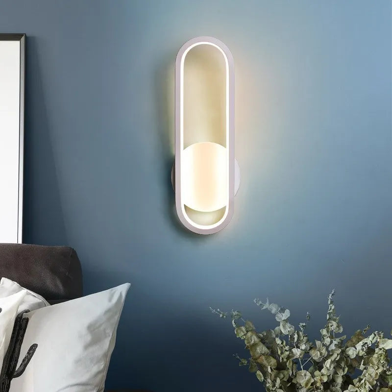 applique murale moderne blanc doré noir rectangulaire ovale sans fil led eyelets chambre salon