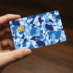 cartes bancaires personnalisées camouflage adhésif noir gris rose vert bleu moderne stickers