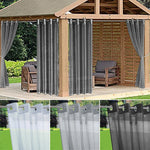 rideau extérieur imperméable transparent polyester moderne gris blanc patio gazebo