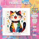 peinture numéro chat souriant motifs colorés toile moderne dessin animé pinceaux peintures crochets vis