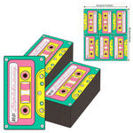 serviettes papier jetables vintage cassette audio rose vert anniversaire fête disco années 80 90