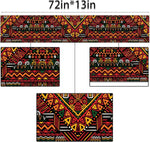 nappe lin géométrique africain noire rouge verte festive décoration intérieure moderne ethniqueversible
