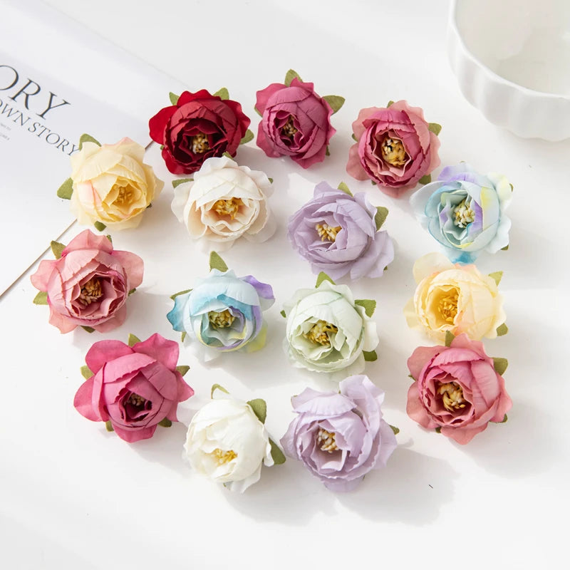 fleurs artificielles pivoine roses feuilles vertes decoration mariage anniversaire intérieur classique multicolore