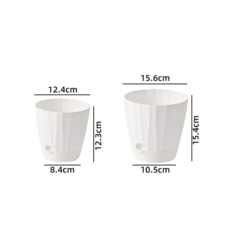 pots fleurs blancs rayures modernes balcon plante verte grille tailles résistantes auto absorbant
