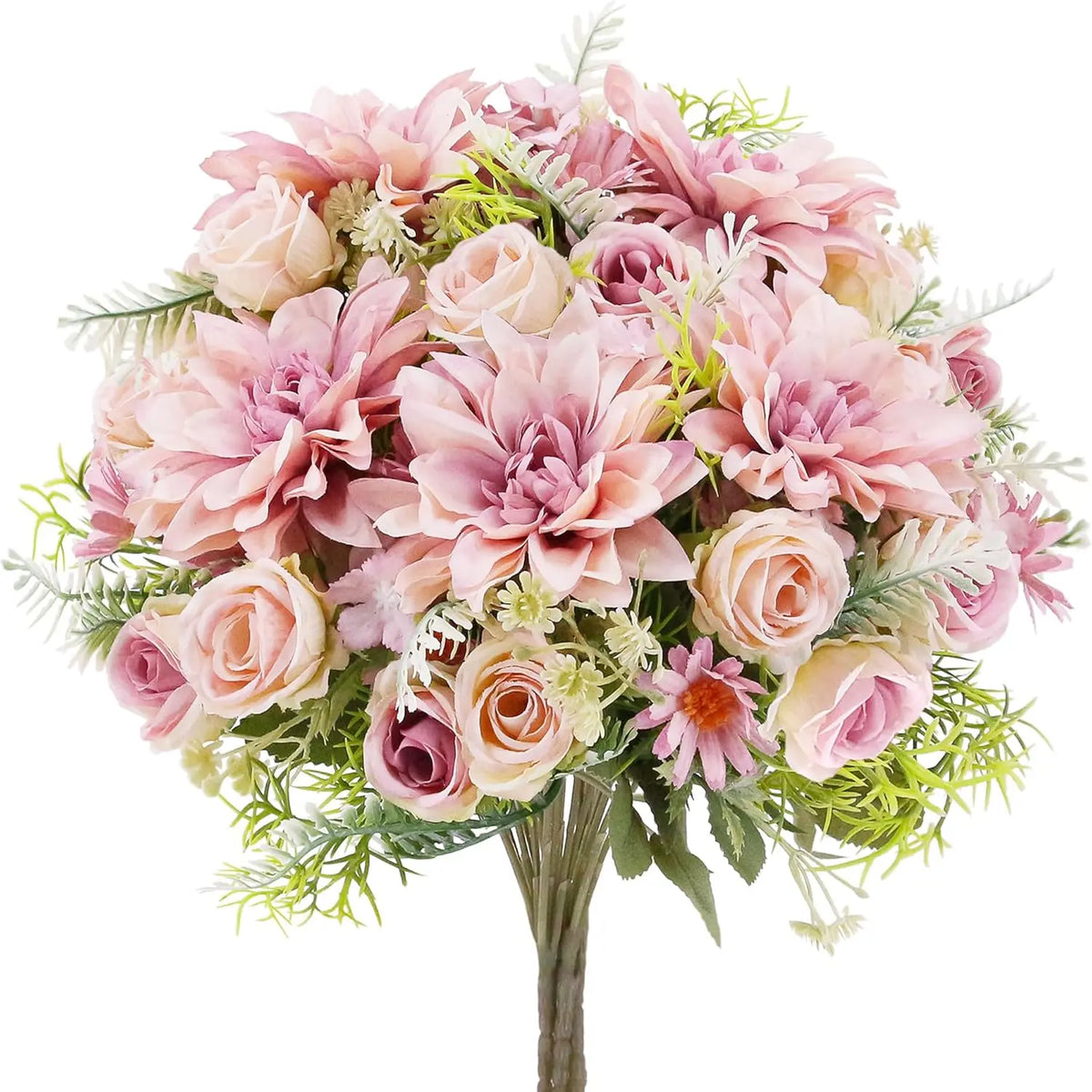 décoration mariage bouquet fleurs artificielles roses dahlias hortensias intérieur romantique champêtre